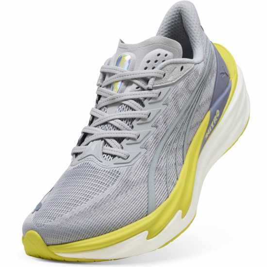 Puma Mens Deviate Nitro 4 Running Shoes Silver/Green 