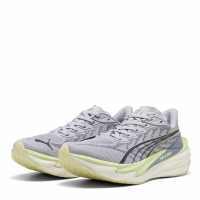 Puma Womens Deviate Nitro 4 Running Shoes Silver/Green 