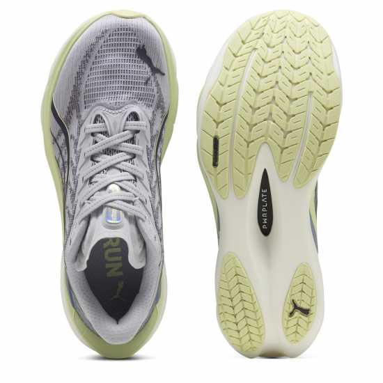 Puma Womens Deviate Nitro 4 Running Shoes Silver/Green 