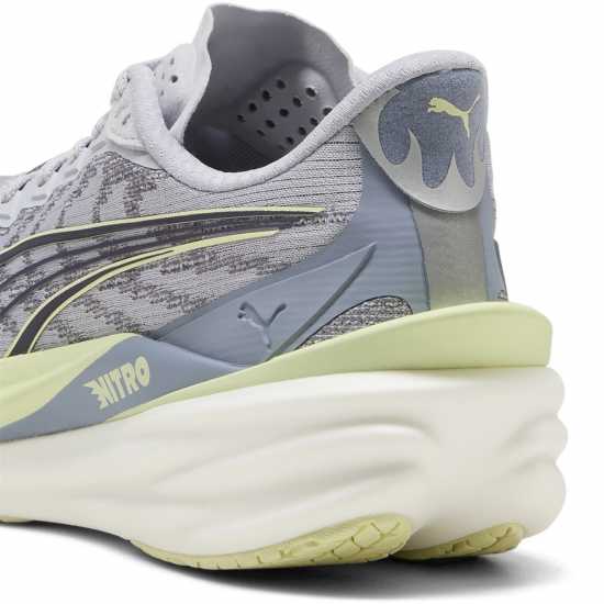 Puma Womens Deviate Nitro 4 Running Shoes Silver/Green 