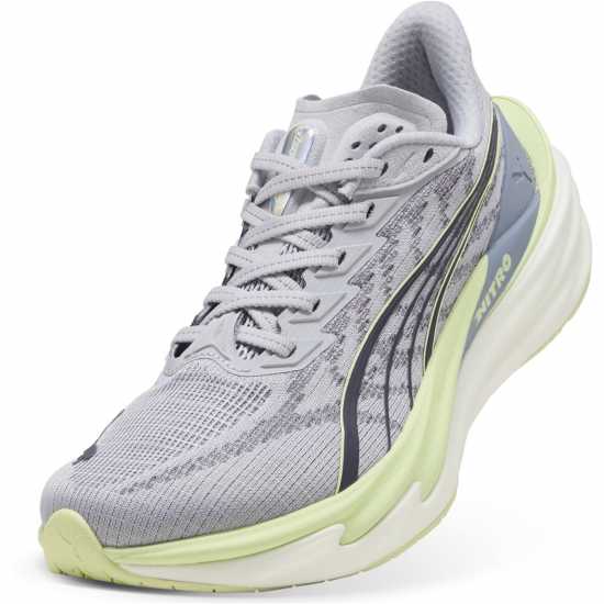 Puma Womens Deviate Nitro 4 Running Shoes Silver/Green 