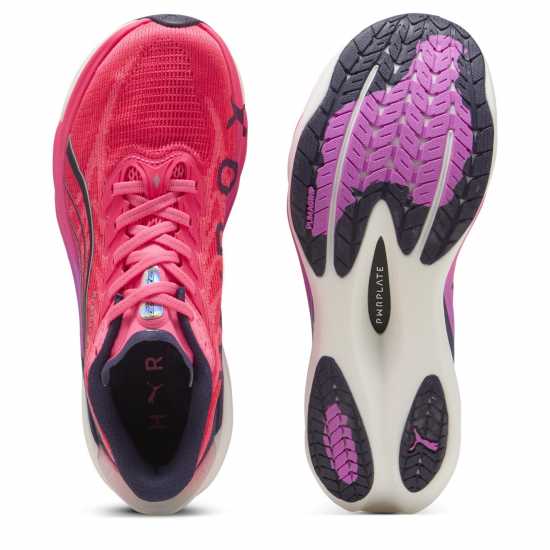 Puma Womens  Deviate Nitro 4 Road Running Shoes Hyrox Pink 