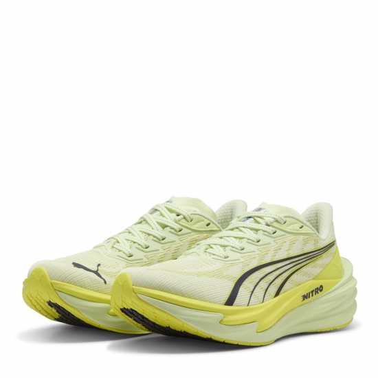 Puma Womens Puma Deviate Nitro 4 Road Running Shoes Spritz/Lux Lime 