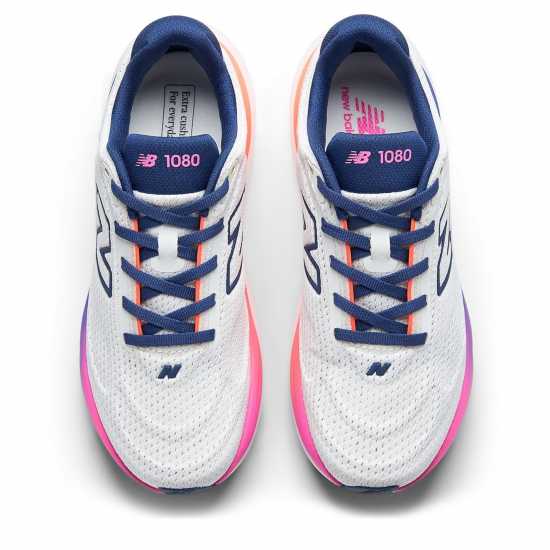New Balance 1080V15 Road Running Shoes Womens White/Purple 