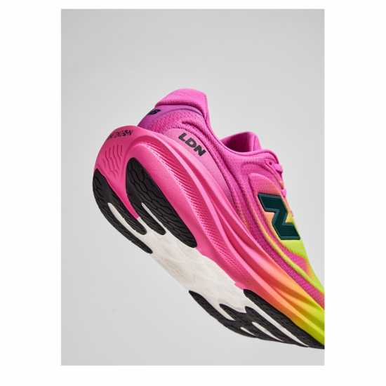 New Balance 1080V15 Road Running Shoes Womens Pink Heat/Green 