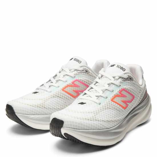 New Balance Nb 1080 V15 Running Shoes Womens White/Pink Heat 