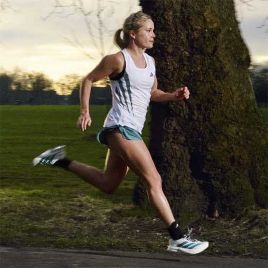 Adidas Adizero Boston 13 Road Running Shoes Womens Бяло/Сиво/Тюркоазено Маратонки за бягане
