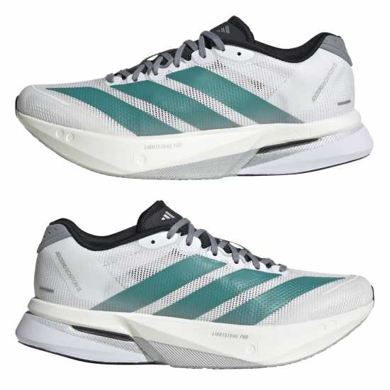 Adidas Adizero Boston 13 Road Running Shoes Womens Бяло/Сиво/Тюркоазено Маратонки за бягане