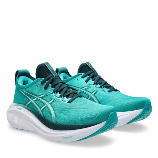 Мъжки маратонки Asics Мъжки Обувки За Бягане Gel-Nimbus 27 Road Running Shoes Mens Вълново тюркоазено Asics Мъжки Обувки За Бягане Gel-Nimbus 27 Road Running Shoes Mens Вълново тюркоазено Мъжки маратонки