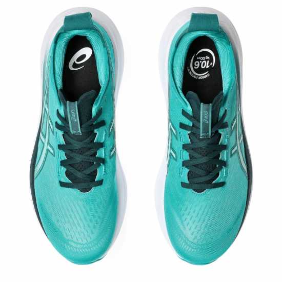 Мъжки маратонки Asics Мъжки Обувки За Бягане Gel-Nimbus 27 Road Running Shoes Mens Вълново тюркоазено Asics Мъжки Обувки За Бягане Gel-Nimbus 27 Road Running Shoes Mens Вълново тюркоазено Мъжки маратонки