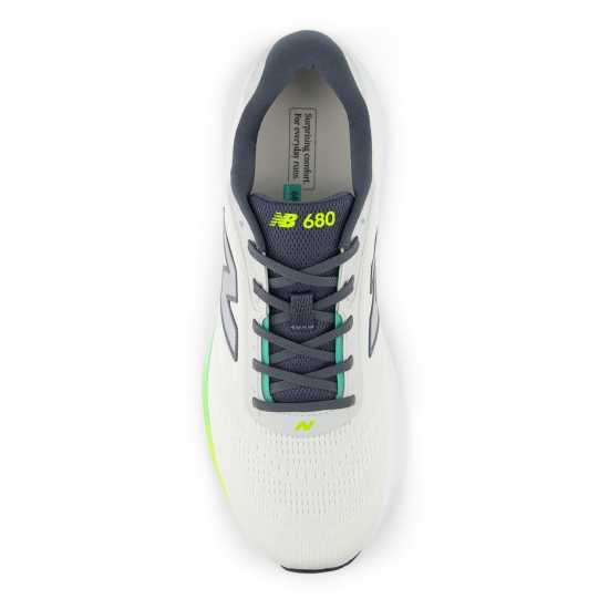 Мъжки Обувки За Бягане New Balance Nb Fresh Foam 680 V8 Running Shoes Mens White/Yellow Мъжки Обувки За Бягане New Balance Nb Fresh Foam 680 V8 Running Shoes Mens White/Yellow