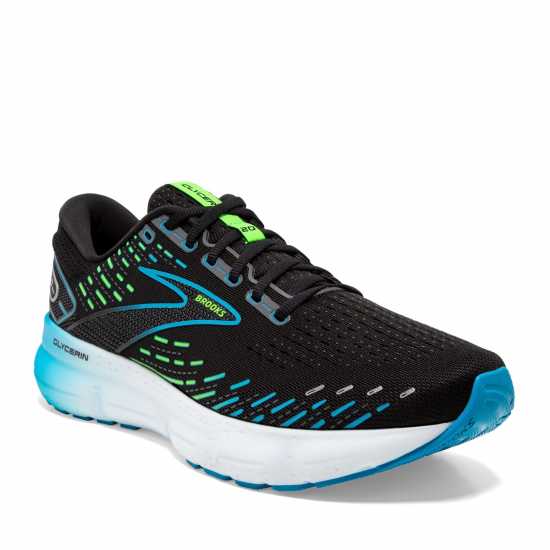 Brooks Мъжки Маратонки За Бягане Glycerin 20 Mens Running Shoes Black/Blue Мъжки маратонки