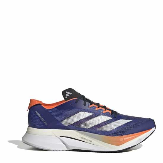 Adidas Мъжки Маратонки За Бягане Adizero Boston 12 Mens Running Shoes Син/Бял/Оранжев Adidas Мъжки Маратонки За Бягане Adizero Boston 12 Mens Running Shoes Син/Бял/Оранжев