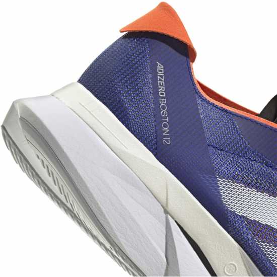 Adidas Мъжки Маратонки За Бягане Adizero Boston 12 Mens Running Shoes Син/Бял/Оранжев Adidas Мъжки Маратонки За Бягане Adizero Boston 12 Mens Running Shoes Син/Бял/Оранжев