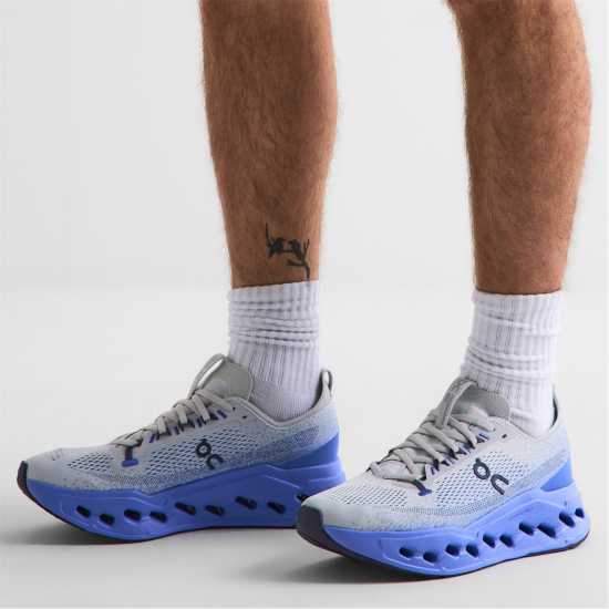 On Men's Cloudsurfer Max Road Running Shoes Wolf/Sailor On Men's Cloudsurfer Max Road Running Shoes Wolf/Sailor