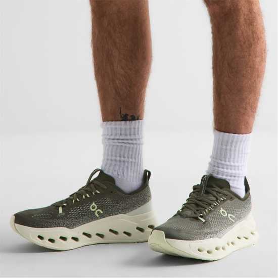 On Men's Cloudsurfer Max Road Running Shoes Olive/Seedling 