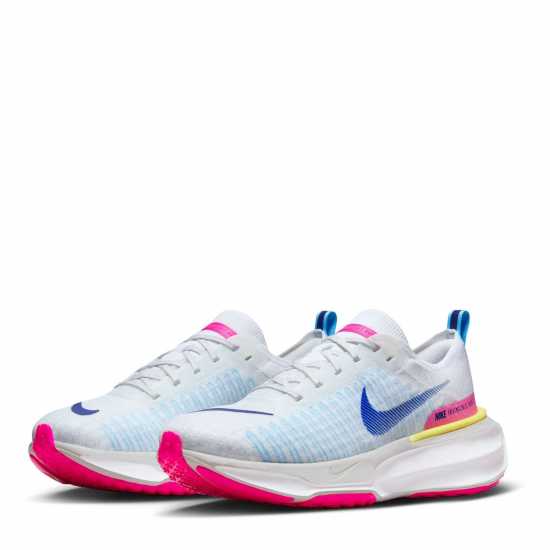 Nike Мъжки Маратонки За Бягане Zoomx Invincible 3 Flyknit Mens Running Shoes White/Blue Мъжки маратонки