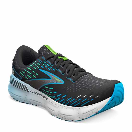 Brooks Мъжки Маратонки За Бягане Glycerin Gts 20 Mens Running Shoes Black/Blue Мъжки маратонки