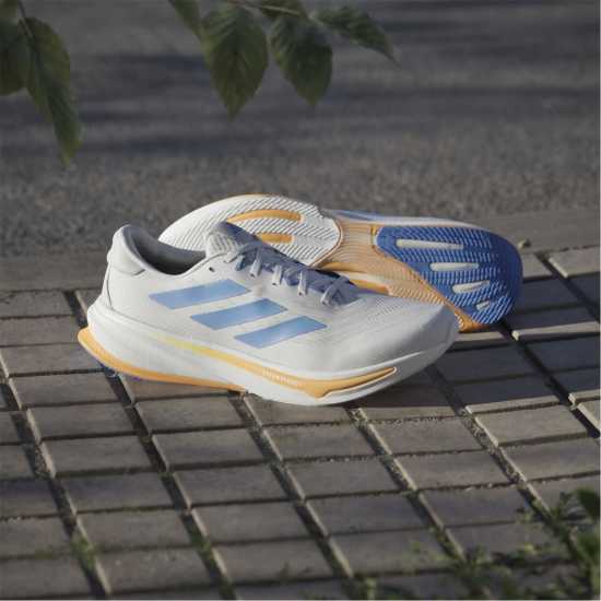 Adidas Мъжки Обувки За Бягане Supernova Rise 2 Running Shoes Mens White/Blue Мъжки маратонки