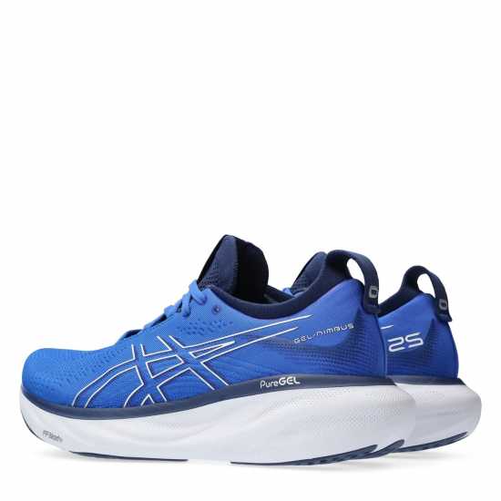 Asics Мъжки Маратонки За Бягане Gel-Nimbus 25 Mens Running Shoes Blue/Silver Мъжки маратонки