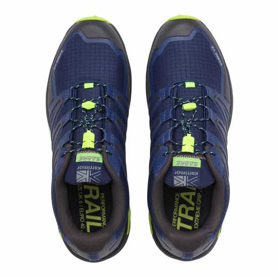 Мъжки Маратонки Бягане По Пътеки Karrimor Sabre 3 Trail Running Shoes Mens Blue/Lime Мъжки маратонки