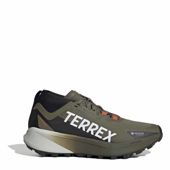 Adidas Маратонки За Бягане По Пътеки Agravic Gore-Tex Trail Running Shoes Олив/Бял/Оранжев Мъжки туристически обувки