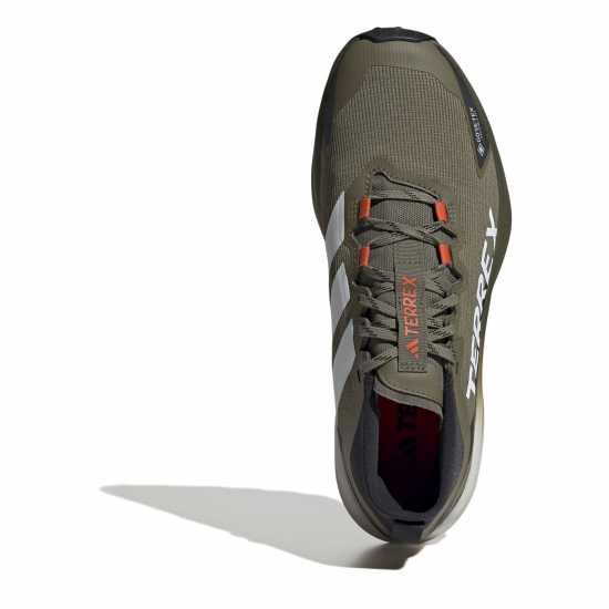 Adidas Маратонки За Бягане По Пътеки Agravic Gore-Tex Trail Running Shoes Олив/Бял/Оранжев Мъжки туристически обувки