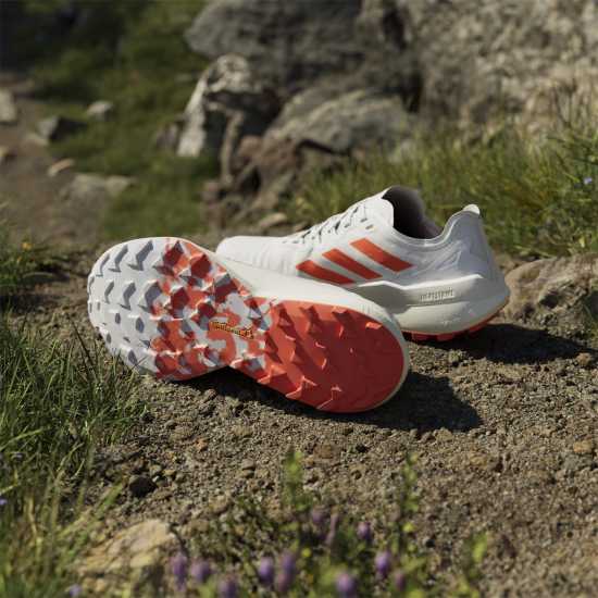 Adidas Маратонки За Бягане По Пътеки Terrex Agravic Speed Trail Running Shoes Woens Бяло/Оранжево Дамски туристически сандали