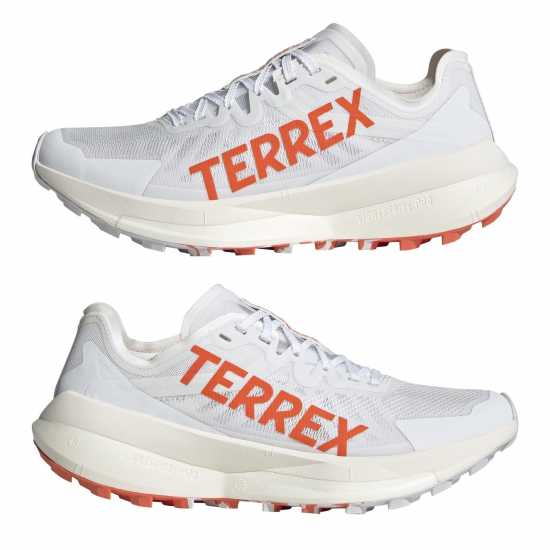 Adidas Маратонки За Бягане По Пътеки Terrex Agravic Speed Trail Running Shoes Woens Бяло/Оранжево Дамски туристически сандали