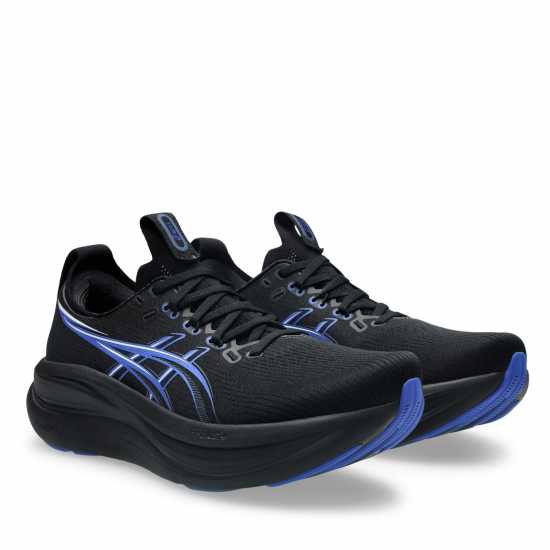 Asics Мъжки Маратонки За Бягане Gel-Nimbus 28 Mens Running Shoes Black/Neon Blue Asics Мъжки Маратонки За Бягане Gel-Nimbus 28 Mens Running Shoes Black/Neon Blue
