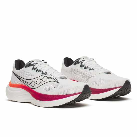 Saucony Men's Ride Everyday Neutral Road Running Shoes White/Crimson Saucony Men's Ride Everyday Neutral Road Running Shoes White/Crimson