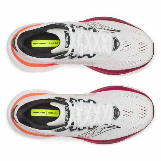 Saucony Men's Ride Everyday Neutral Road Running Shoes White/Crimson Saucony Men's Ride Everyday Neutral Road Running Shoes White/Crimson