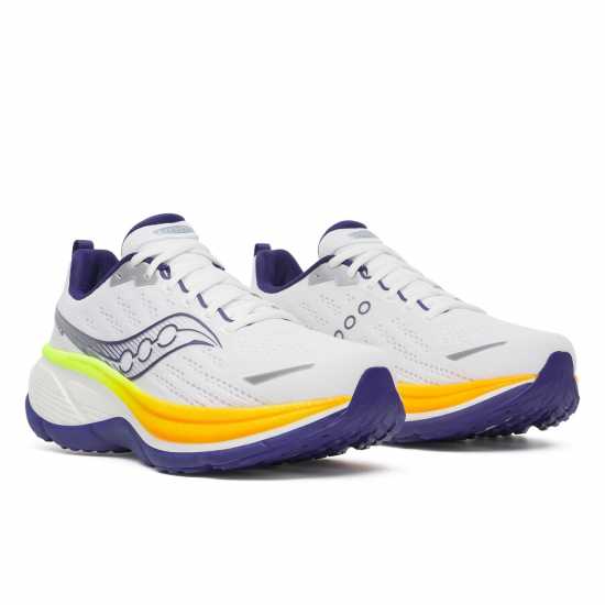 Saucony Мъжки Обувки За Бягане Hurricane 25 Road Running Shoes Mens Бяло/Цитрон 