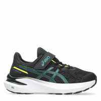 Asics Gt-1000 13 Ps Road Running Shoes Unisex Kids Black/Green 