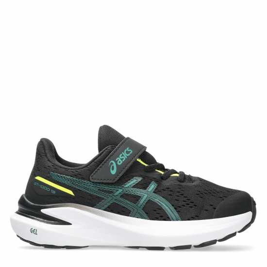 Asics Gt-1000 13 Ps Road Running Shoes Unisex Kids Black/Green 