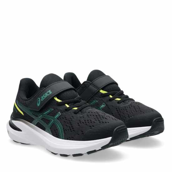 Asics Gt-1000 13 Ps Road Running Shoes Unisex Kids Black/Green 