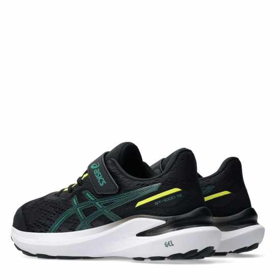 Asics Gt-1000 13 Ps Road Running Shoes Unisex Kids Black/Green 