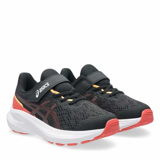 Asics Gt-1000 13 Ps Road Running Shoes Unisex Kids Black/Rubbl Red 