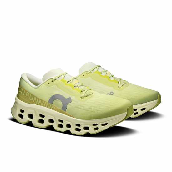 On Mens Cloudmonster 3 Running Shoes Limelight On Mens Cloudmonster 3 Running Shoes Limelight