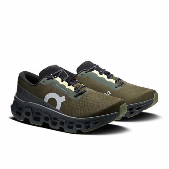 On Mens Cloudmonster 3 Running Shoes Olive/Eclipse On Mens Cloudmonster 3 Running Shoes Olive/Eclipse