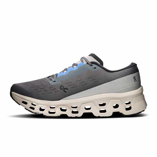 On Mens Cloudmonster 3 Running Shoes Rock/Silver On Mens Cloudmonster 3 Running Shoes Rock/Silver