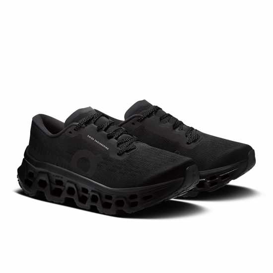 On Womens Cloudmonster 3 Running Shoes Black/Black On Womens Cloudmonster 3 Running Shoes Black/Black
