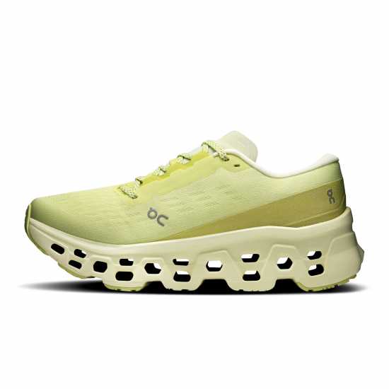 On Womens Cloudmonster 3 Running Shoes Limelight On Womens Cloudmonster 3 Running Shoes Limelight