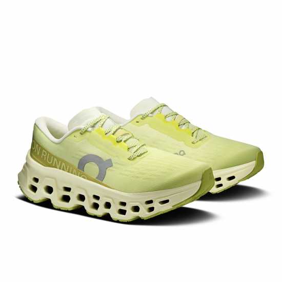On Womens Cloudmonster 3 Running Shoes Limelight On Womens Cloudmonster 3 Running Shoes Limelight