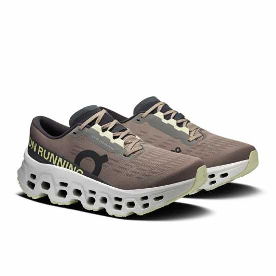 On Womens Cloudmonster 3 Running Shoes Cinder/Ivory On Womens Cloudmonster 3 Running Shoes Cinder/Ivory