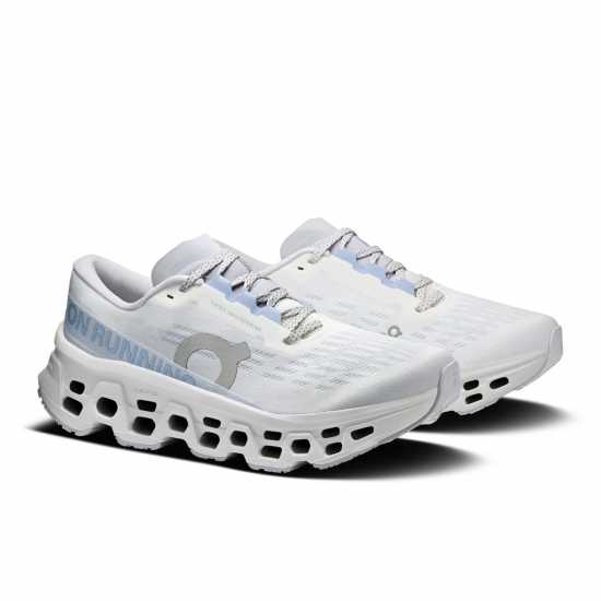 On Womens Cloudmonster 3 Running Shoes White/Frost On Womens Cloudmonster 3 Running Shoes White/Frost
