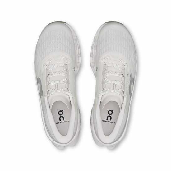 On Womens Cloudmonster 3 Running Shoes White/Wolf On Womens Cloudmonster 3 Running Shoes White/Wolf