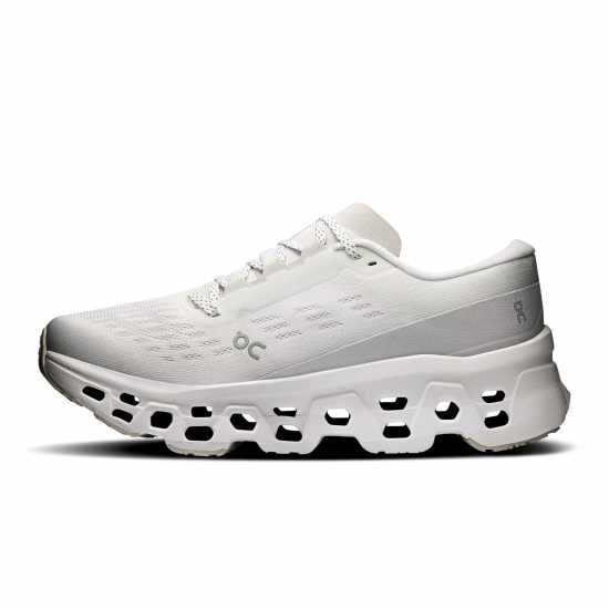On Womens Cloudmonster 3 Running Shoes White/Wolf On Womens Cloudmonster 3 Running Shoes White/Wolf