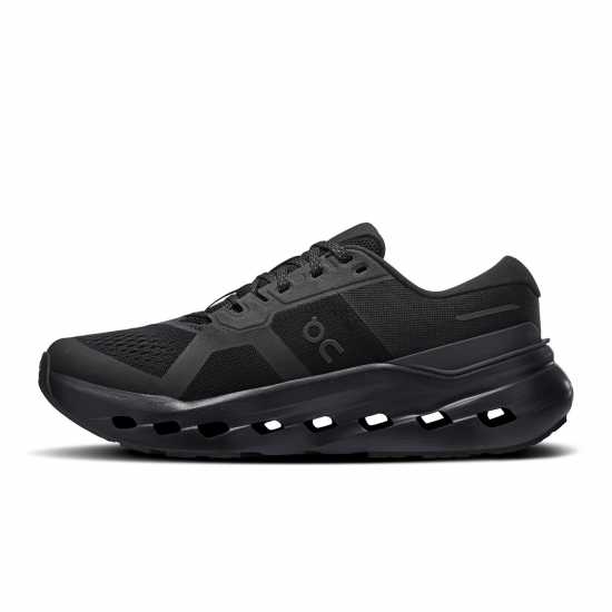 On Womens Cloudrunner 3 Road Running Shoes Black/Black 