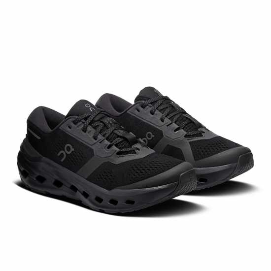 On Womens Cloudrunner 3 Road Running Shoes Black/Black 
